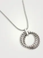 Classic Chain Silver Interlink Pendant Necklace