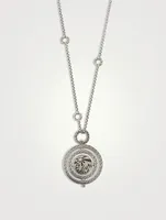 Moon Door Pendant Necklace With Pavé Sapphire