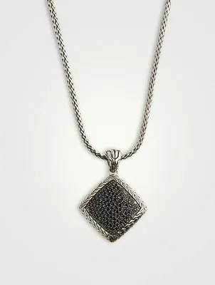 Classic Chain Pendant Necklace With Black Spinel