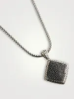 Classic Chain Pendant Necklace With Black Spinel