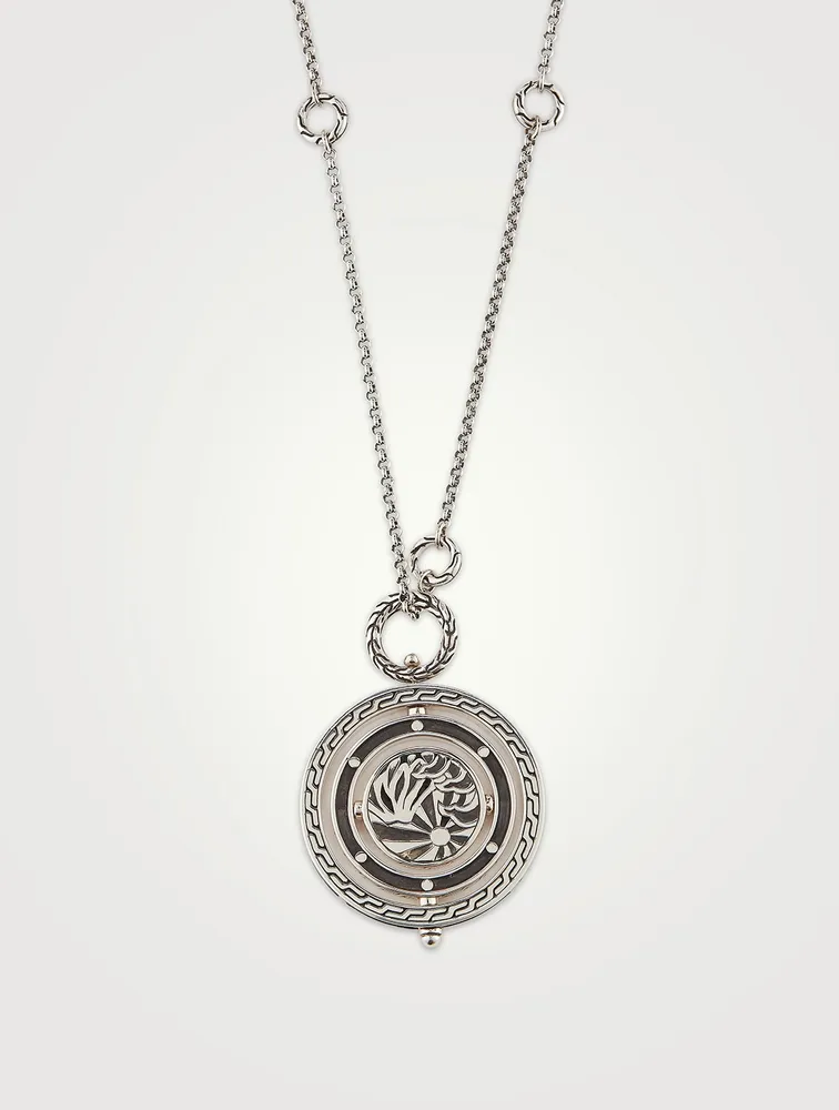 Moon Door Pendant Necklace With Mother-Of-Pearl