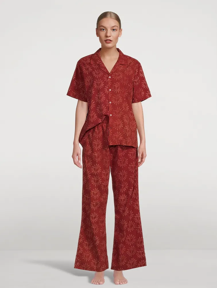 Desmond & Dempsey x Ōshadi Cuban Long Pajama Set Helios Print