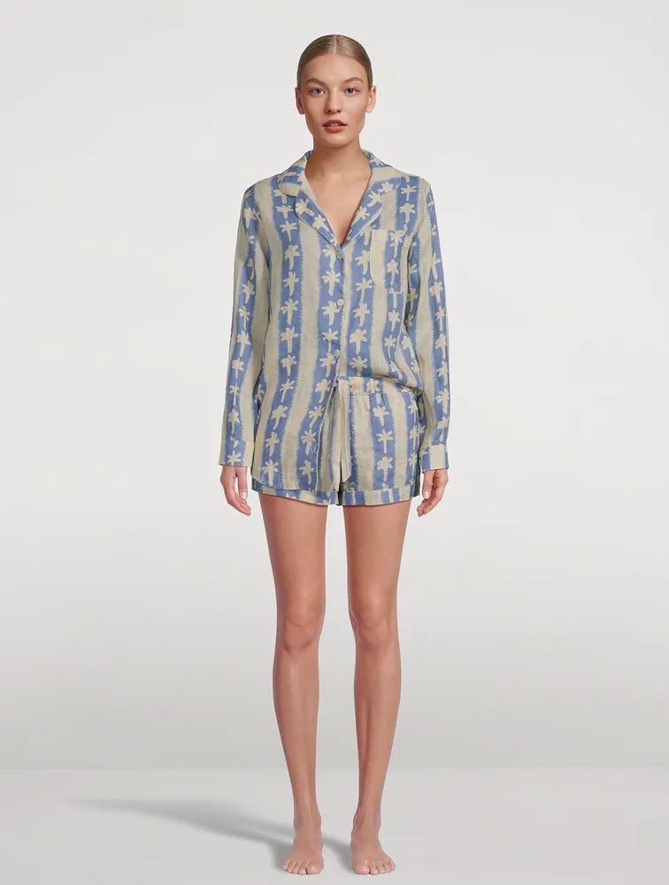 Signature Linen Set Palm Stripe