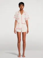 Linen Cuban Pajama Set With Embroidery