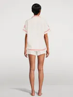 Linen Cuban Pajama Set With Embroidery