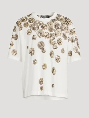 Cotton T-Shirt Coin Print