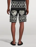 Silk Shorts Coin Print