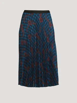 Karney Midi Skirt In Flower Check Print