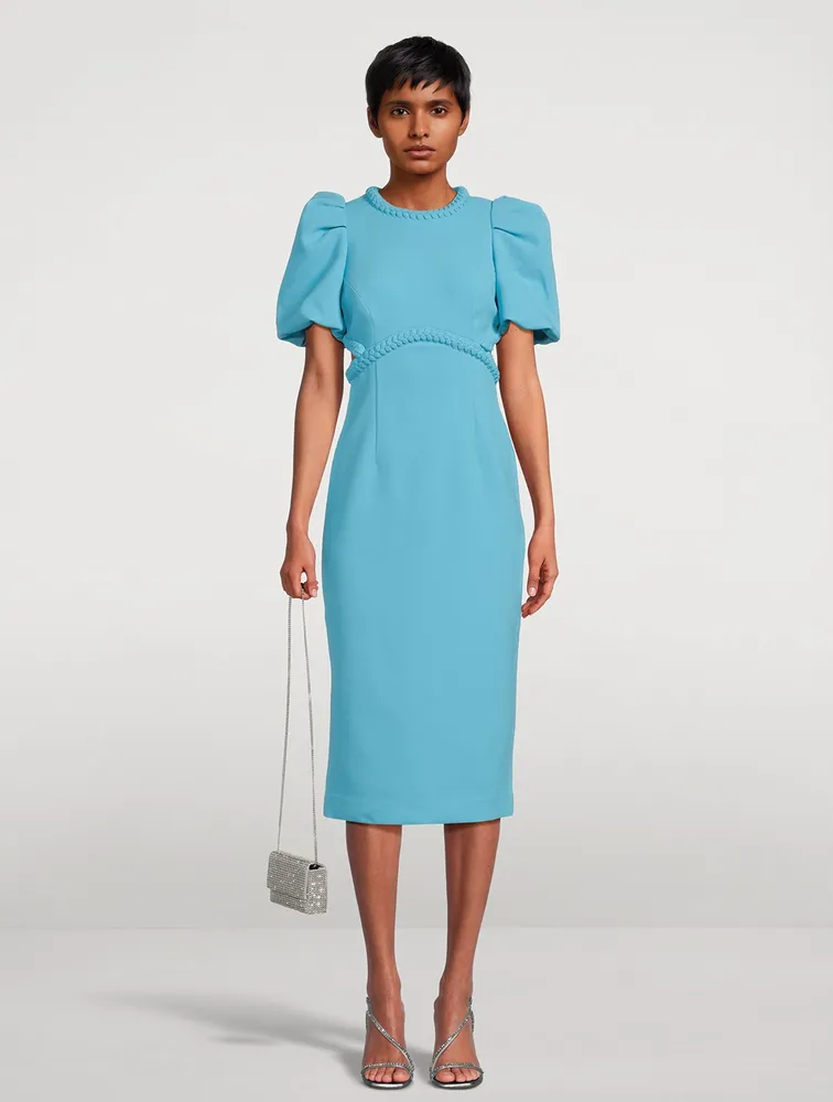 Michelle Puff-Sleeve Midi Dress