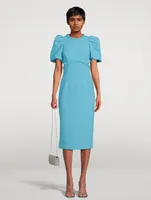 Michelle Puff-Sleeve Midi Dress