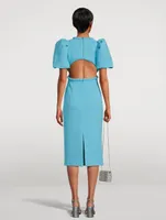 Michelle Puff-Sleeve Midi Dress