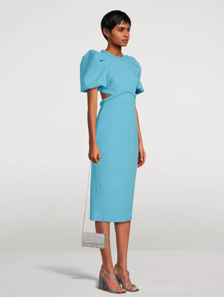 Michelle Puff-Sleeve Midi Dress