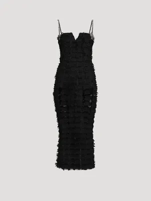 Cherie Amour Embellished Tulle Midi Dress