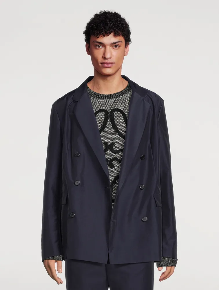 Wool-Blend Double-Breasted Jacket