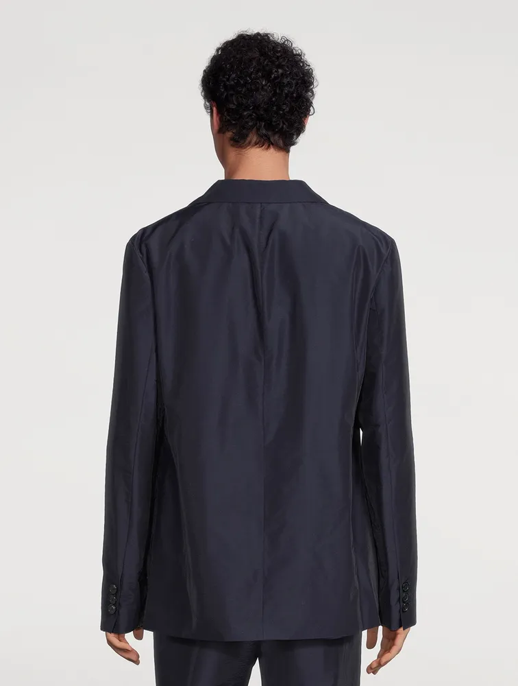 Wool-Blend Double-Breasted Jacket
