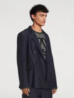 Wool-Blend Double-Breasted Jacket