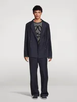 Wool-Blend Double-Breasted Jacket
