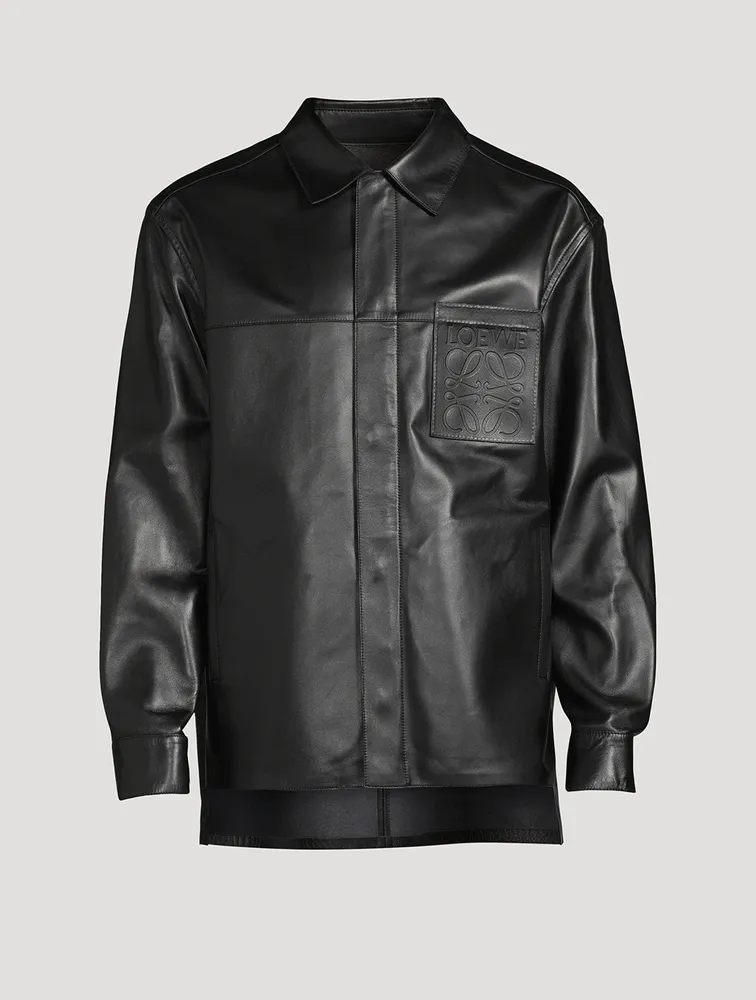 Leather Debossed Pocket Overshirt