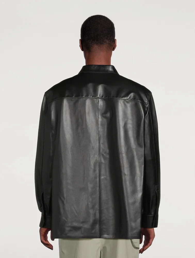 Leather Debossed Pocket Overshirt