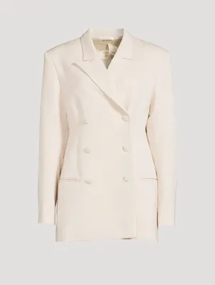 Cheval Wool Double-Breasted Suit Jacket