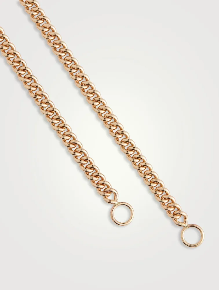 14K Gold Heavy Curb Chain Necklace