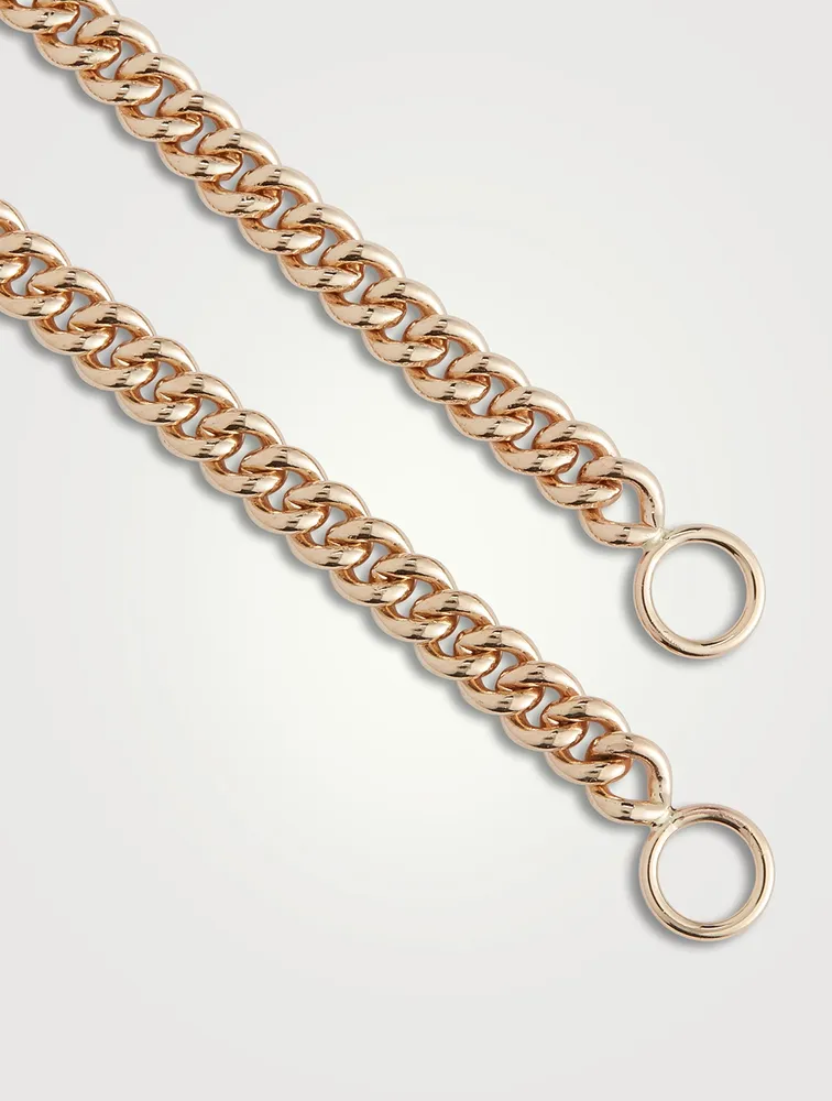 14K Gold Heavy Curb Chain Bracelet