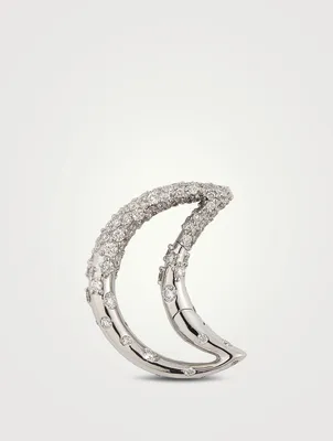 18K Gold Diamond Dipped Moonlock with Diamonds