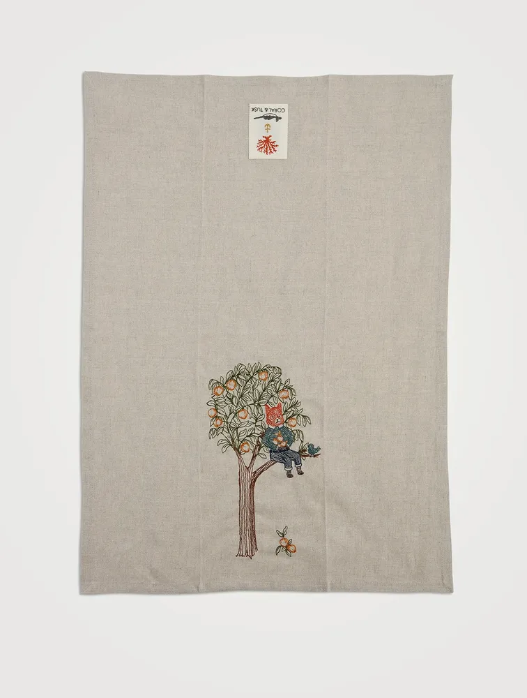 Peach Tree Tea Towel