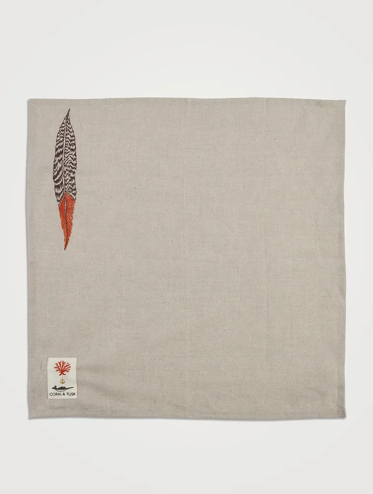 Pheasant Feather Dinner Napkin