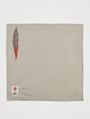 Pheasant Feather Dinner Napkin