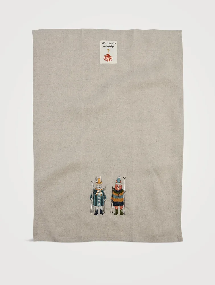 Ski Buddies Tea Towel