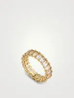 18K Gold White Topaz Eternity Band Ring