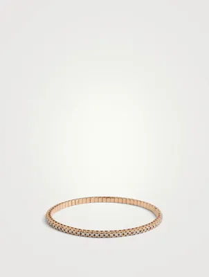 18K Rose Gold Tennis Stretch Bracelet With Diamonds