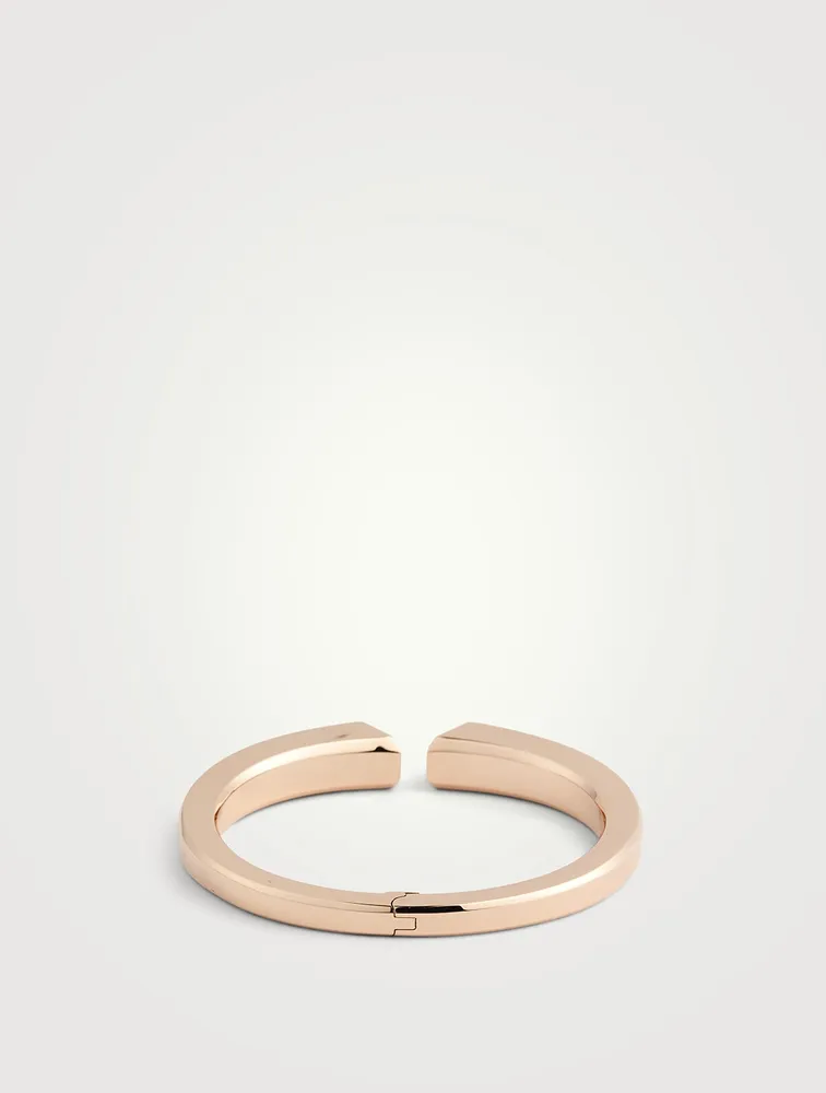 18K Rose Gold Diamond Halo Illusion Bangle Bracelet