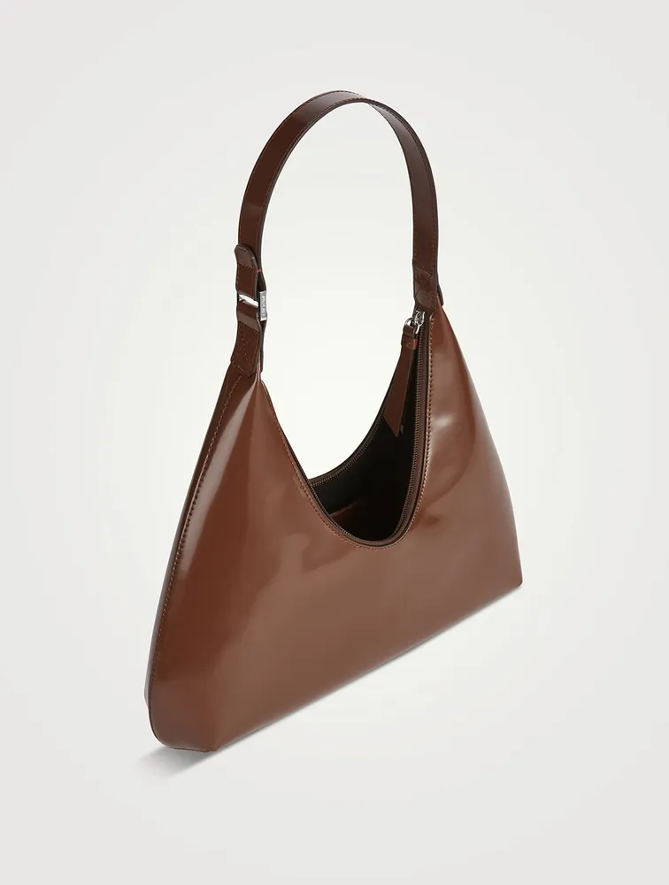 Amber Semi Patent-Leather Shoulder Bag