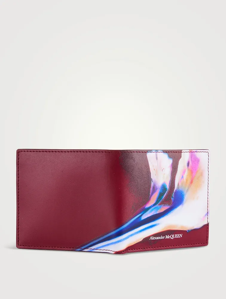 Leather Billfold Wallet In Flower Print