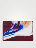 Leather Card Case In Flower Print