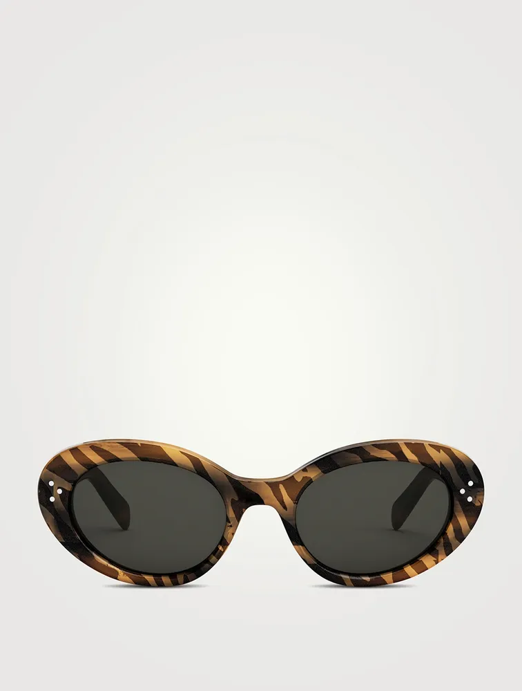 Oval Sunglasses In Tiger Print