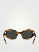 Oval Sunglasses In Tiger Print