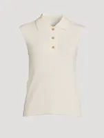 Liri Sleeveless Cashmere Polo Shirt