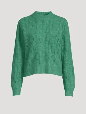 Cashmere Pointelle Knit Sweater