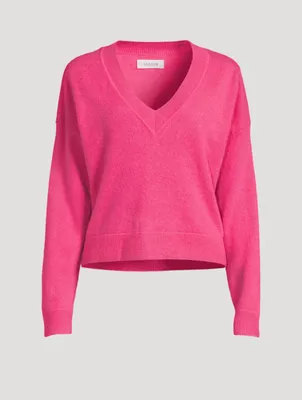 Cropped Cashmere V-Neck Sweater