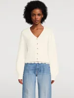 Super Luxe Cashmere Fisherman Cropped Cardigan