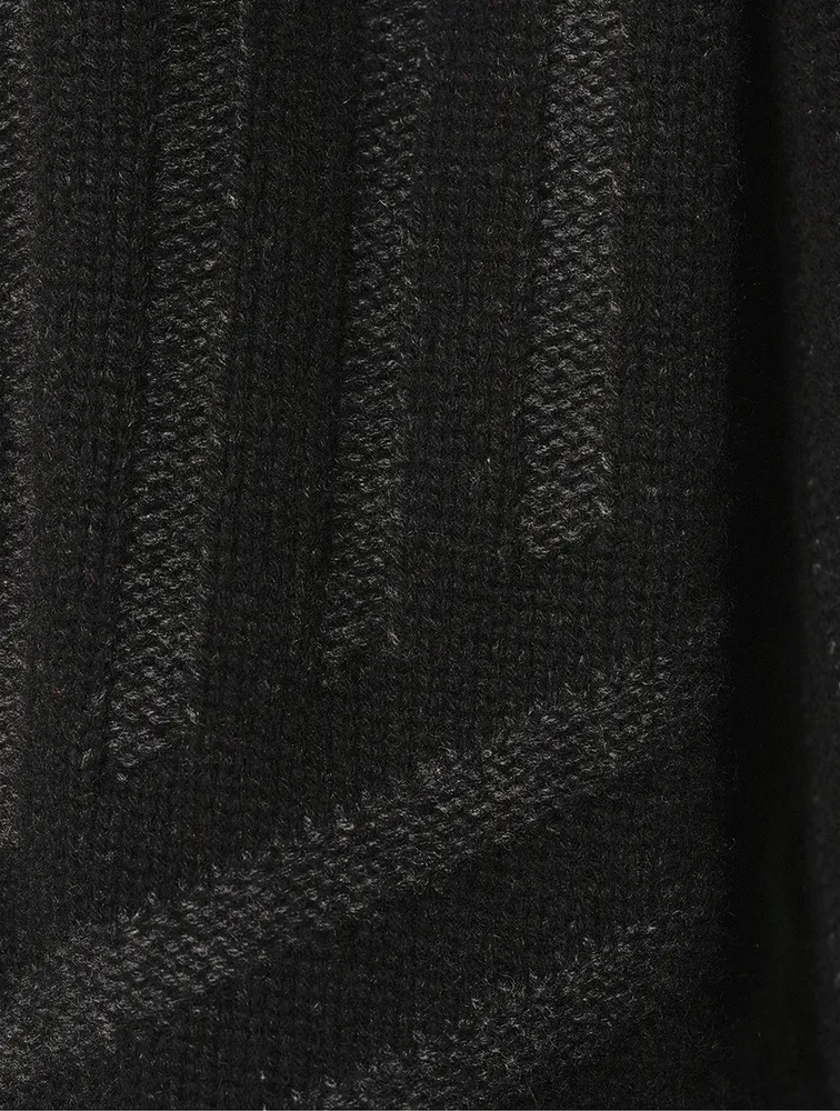 Wool Cashmere Pleat Knit Cardigan