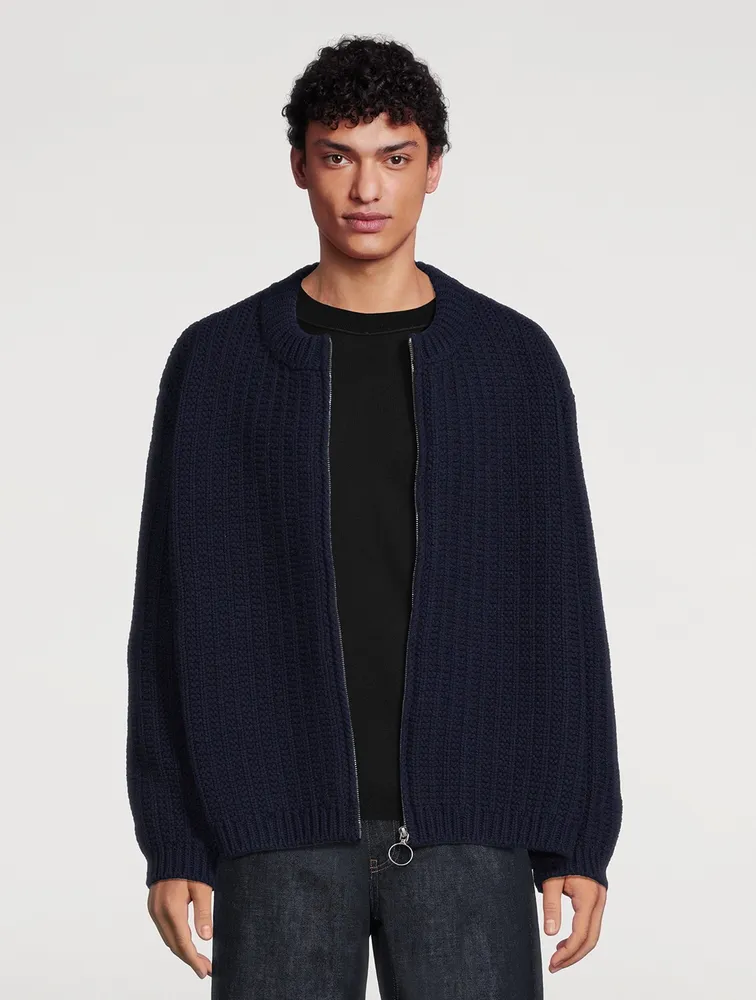 Wool Zip Cardigan