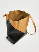 Large Puzzle Fold Leather Tote Bag