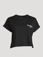 Flocked Logo Cropped T-Shirt