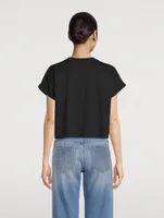 Flocked Logo Cropped T-Shirt