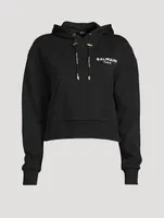 Flock Logo Cropped Hoodie