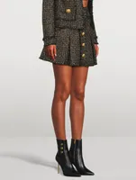 Lurex Tweed Pleated Mini Skirt